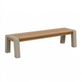 Panca da giardino 120 x 40 x 45 cm in legno naturale e metallo tortora dal design moderno