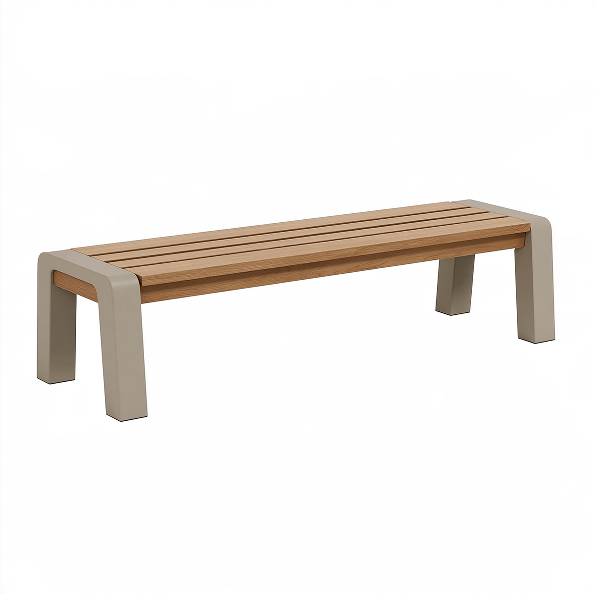 Panca da giardino 120 x 40 x 45 cm in legno naturale e metallo tortora dal design moderno
