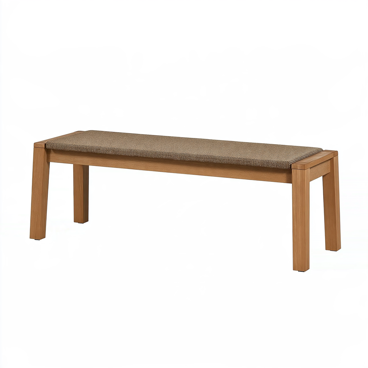 Panca 120 x 40 x 45 cm in legno e tessuto marrone stile moderno