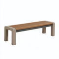 Panca 120 x 40 x 45 cm in metallo e legno marrone tortora - seduta a doghe stile moderno